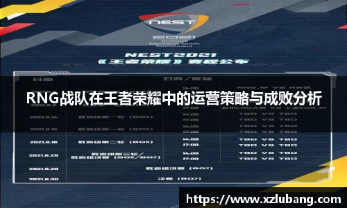 RNG战队在王者荣耀中的运营策略与成败分析