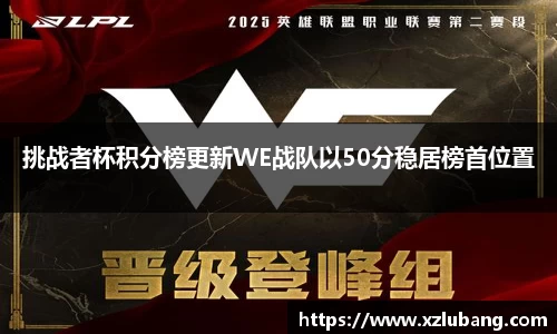 挑战者杯积分榜更新WE战队以50分稳居榜首位置